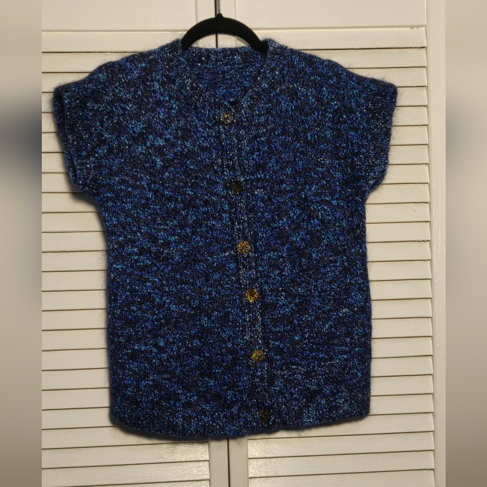 Sparkly Blue Knit Cardigan